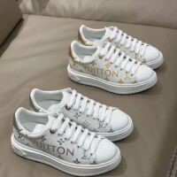 Louis Vuitton LV Unisex Time Out Sneaker Silver Monogram Debossed Calf Leather (6)