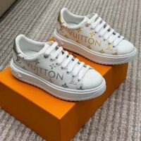 Louis Vuitton LV Unisex Time Out Sneaker Gold Monogram Debossed Calf Leather (4)