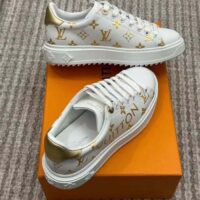 Louis Vuitton LV Unisex Time Out Sneaker Gold Monogram Debossed Calf Leather (4)