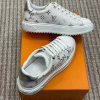 Louis Vuitton LV Unisex Time Out Sneaker Silver Monogram Debossed Calf Leather (6)