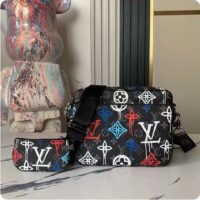 Louis Vuitton LV Unisex Trio Messenger Bag Graffiti Orange Monogram Coated Canvas (5)