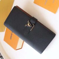 Louis Vuitton LV Unisex Vertical Wallet Black Arizona Taurillon Cowhide Leather (7)