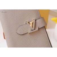 Louis Vuitton LV Unisex Vertical Wallet Galet Beige Aquamarine Blue Taurillon Cowhide Leather (1)