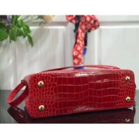 Louis Vuitton LV Women Capucines MM Handbag Red Crocodilien Brillant Savoir Faire (5)