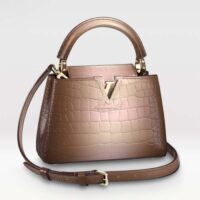 Louis Vuitton LV Women Capucines Mini Handbag Forest Clearing High Shiny Alligator Leather (1)