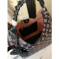 Louis Vuitton LV Women Carmel Hobo Bag Black Perforated Mahina Calf Leather (3)