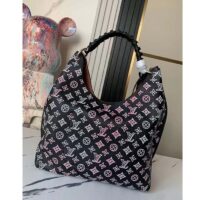 Louis Vuitton LV Women Carmel Hobo Bag Black Perforated Mahina Calf Leather (3)