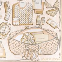 Louis Vuitton LV Women Kit 90 Square Sunset Khaki Silk Print Monogram Pattern