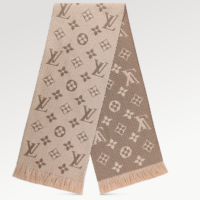 Louis Vuitton LV Women Logomania Scarf Ecru White Allover Monogram Pattern