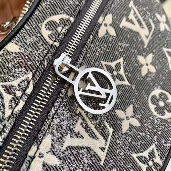 Louis Vuitton LV Women Loop PM Bag Gray Denim Textile Jacquard (8)