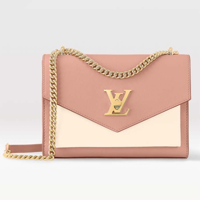 Louis Vuitton LV Women Mylockme Chain Bag Rose Trianon Pink Grained Calf Leather