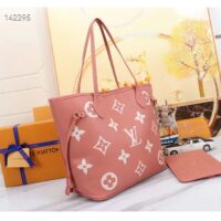 Louis Vuitton LV Women Neverfull MM Tote Cream Monogram Coated Canvas Cowhide Leather (8)