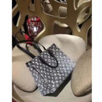 Louis Vuitton LV Women OnTheGo MM Tote Gray Denim Textile Jacquard (4)