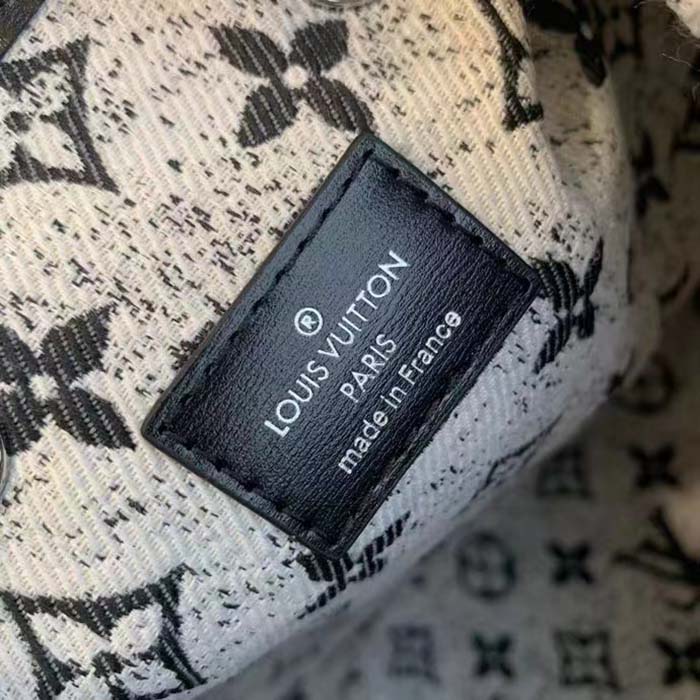 Louis Vuitton LV Women OnTheGo MM Tote Gray Denim Textile Jacquard (6)