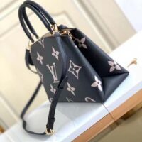 Louis Vuitton LV Women Petit Palais Handbag Noir Beige Embossed Grained Cowhide (10)