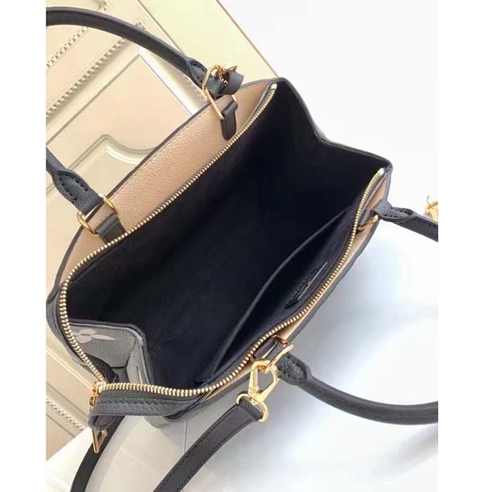 Louis Vuitton LV Women Petit Palais Handbag Noir Beige Embossed Grained Cowhide (7)