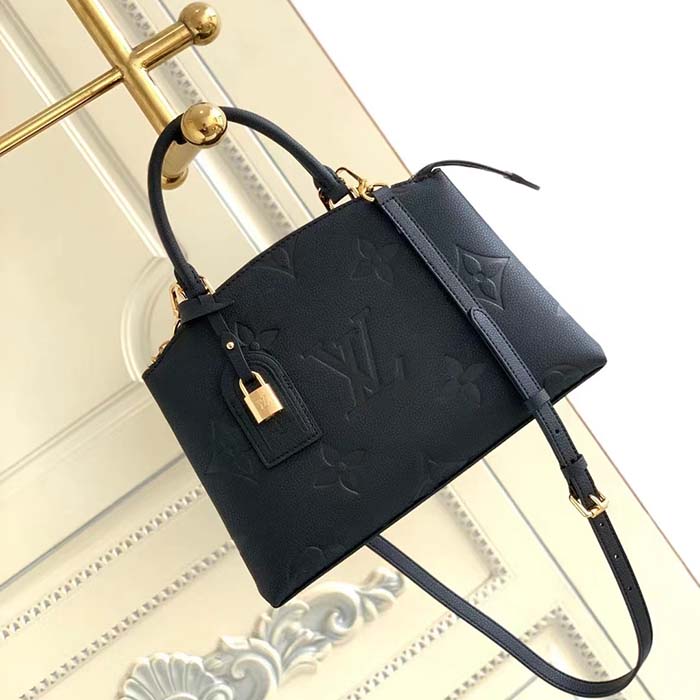 Louis Vuitton LV Women Petit Palais Handbag Noir Embossed Grained Cowhide Leather (12)
