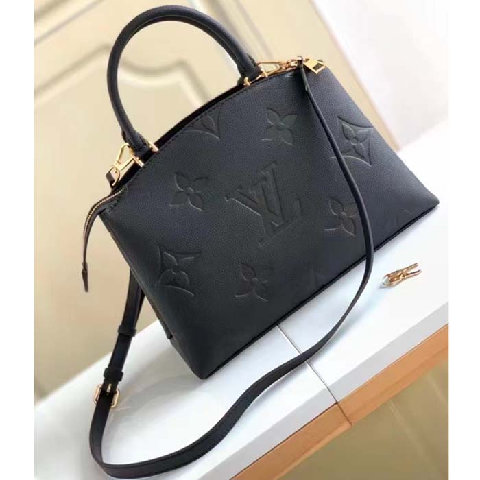 Louis Vuitton LV Women Petit Palais Handbag Noir Embossed Grained Cowhide Leather (3)