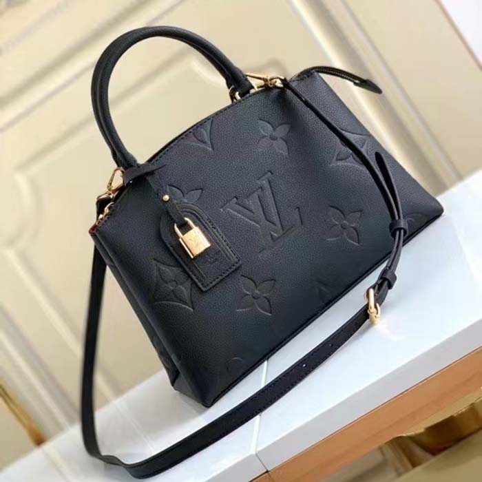 Louis Vuitton LV Women Petit Palais Handbag Noir Embossed Grained Cowhide Leather (7)