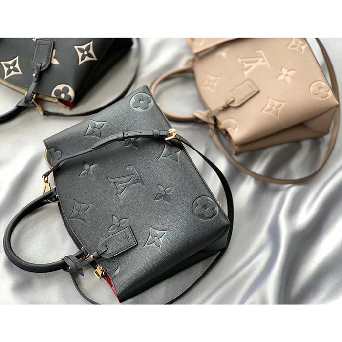 Louis Vuitton LV Women Petit Palais Handbag Noir Embossed Grained Cowhide Leather (9)