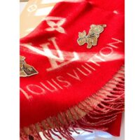 Louis Vuitton LV Women Precious Rabbit Essential Scarf Red Wool Jacquard Monogram (1)