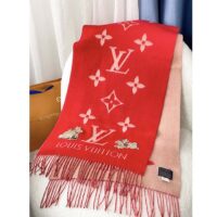 Louis Vuitton LV Women Precious Rabbit Essential Scarf Red Wool Jacquard Monogram (1)