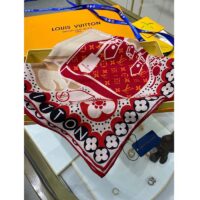 Louis Vuitton LV Women Precious Rabbit Square 70 Red Silk-Screen Print Monogram Flowers (6)