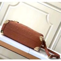 Louis Vuitton LV Women Side Trunk PM Handbag Petite Malle Tan Brown Calfskin (9)