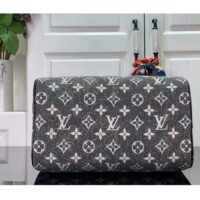 Louis Vuitton LV Women Speedy Bandoulière 25 Handbag Gray Denim Textile Jacquard (10)