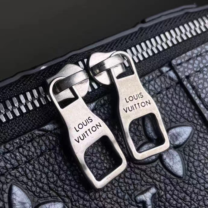 Louis Vuitton Unisex City Keepall Bag Black Charcoal Cowhide Leather (16)