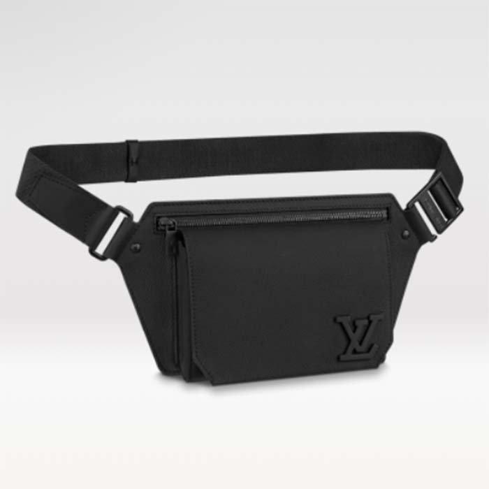 Louis Vuitton Unisex LV Aerogram Takeoff Sling Black Grained Calf Leather