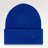 Louis Vuitton Unisex LV Ahead Beanie One Size Blue Cashmere Enamel Initials