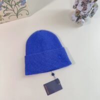 Louis Vuitton Unisex LV Ahead Beanie One Size Blue Cashmere Enamel Initials (1)