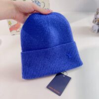 Louis Vuitton Unisex LV Ahead Beanie One Size Blue Cashmere Enamel Initials (1)