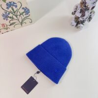 Louis Vuitton Unisex LV Ahead Beanie One Size Blue Cashmere Enamel Initials (1)