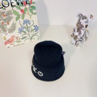 Louis Vuitton Unisex LV Headline Beanie Black Wool Monogram Flowers (1)