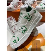 Louis Vuitton Unisex LV Trainer Sneaker Green Mix Sustainable Materials Monogram Flowers (6)