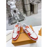 Louis Vuitton Unisex LV Trainer Sneaker Orange Mini Monogram Embossed Calf Leather (7)
