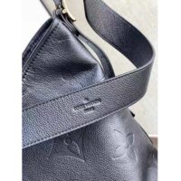 Louis Vuitton Women LV CarryAll MM Handbag Black Embossed Supple Grained Cowhide Leather (11)