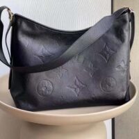 Louis Vuitton Women LV CarryAll MM Handbag Black Embossed Supple Grained Cowhide Leather (11)