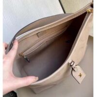 Louis Vuitton Women LV CarryAll MM Handbag Tourterelle Gray Embossed Supple Grained Cowhide (9)