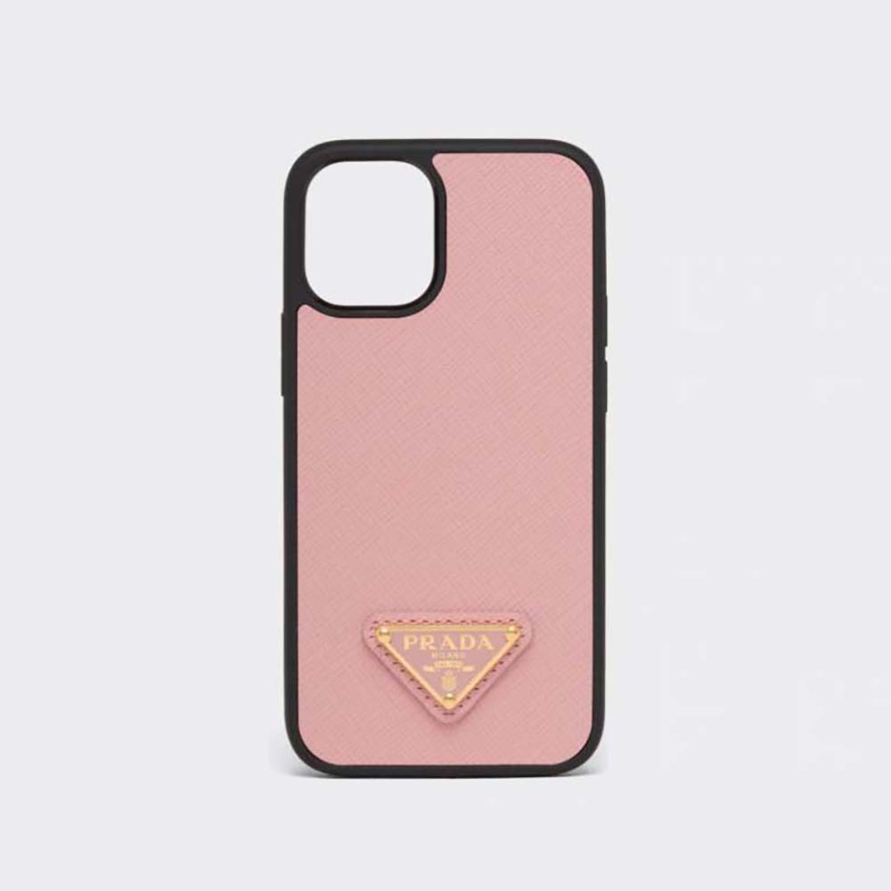 Prada Wome Saffiano Cover for IPhone 12 Mini-Pink