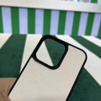 Prada Wome Saffiano Cover for iPhone 12 Mini-White (1)