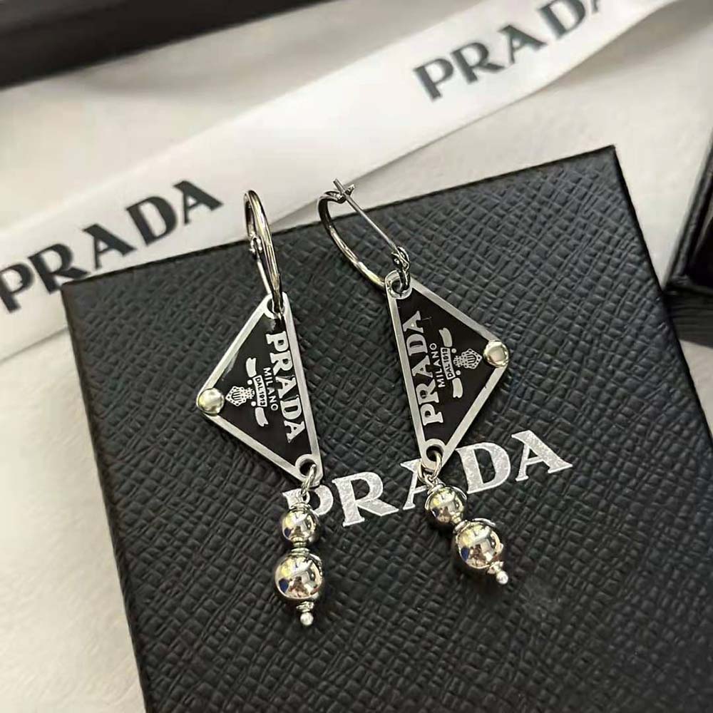 Prada Women Ball Smalto Jewels Pendant Earrings (2)