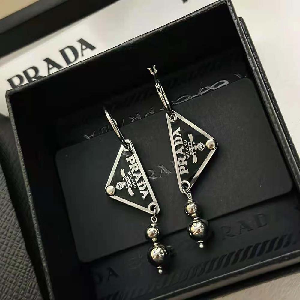 Prada Women Ball Smalto Jewels Pendant Earrings (6)