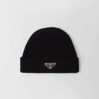 Prada Women Wool and Cashmere Beanie-Black (1)