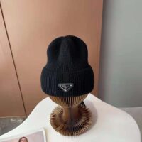 Prada Women Wool and Cashmere Beanie-Black (1)