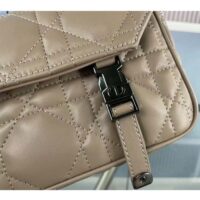 Dior Unisex CD Small Diorcamp Bag Hazelnut Macrocannage Calfskin (12)