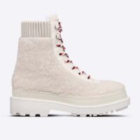 Dior Women CD Dior DiorAlps Ankle Hike Boot White Calfskin Shearling (9)