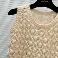 Dior Women CD Twin-Set Vest Ecru Cashmere Silk Mohair Knit Cashmere Silk (14)